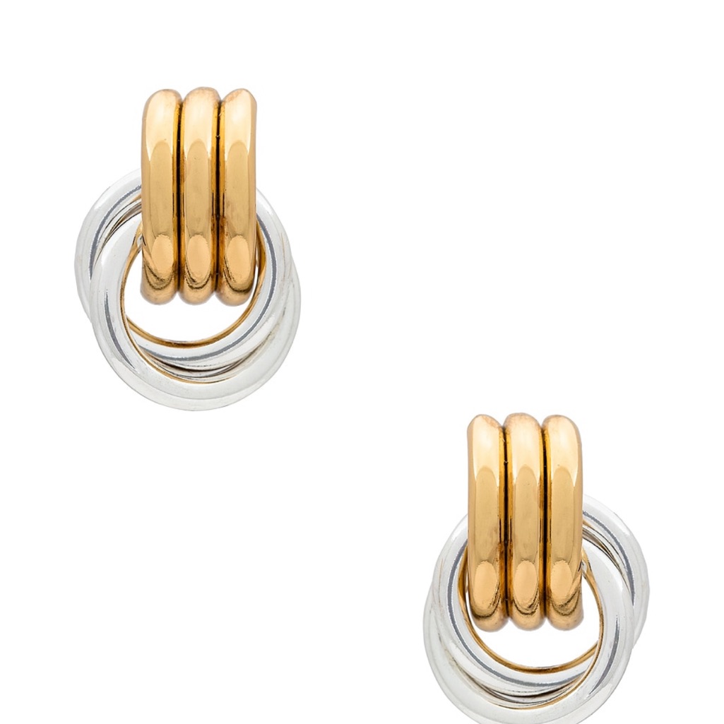 Heaven Maven Knot Gold And Silver Earrings